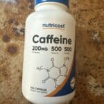 caffeine supplements on countertop