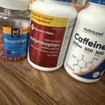 migraine relief supplements on table