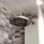a big shower head in bathroom