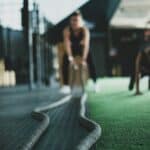 someone cardio rope training in gym