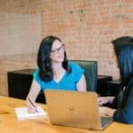 a meeting in office employer and employee