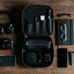 a travel kit laid out