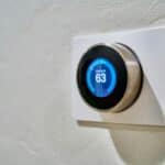 a smart thermostat in home