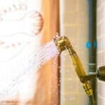a shower spewing water out